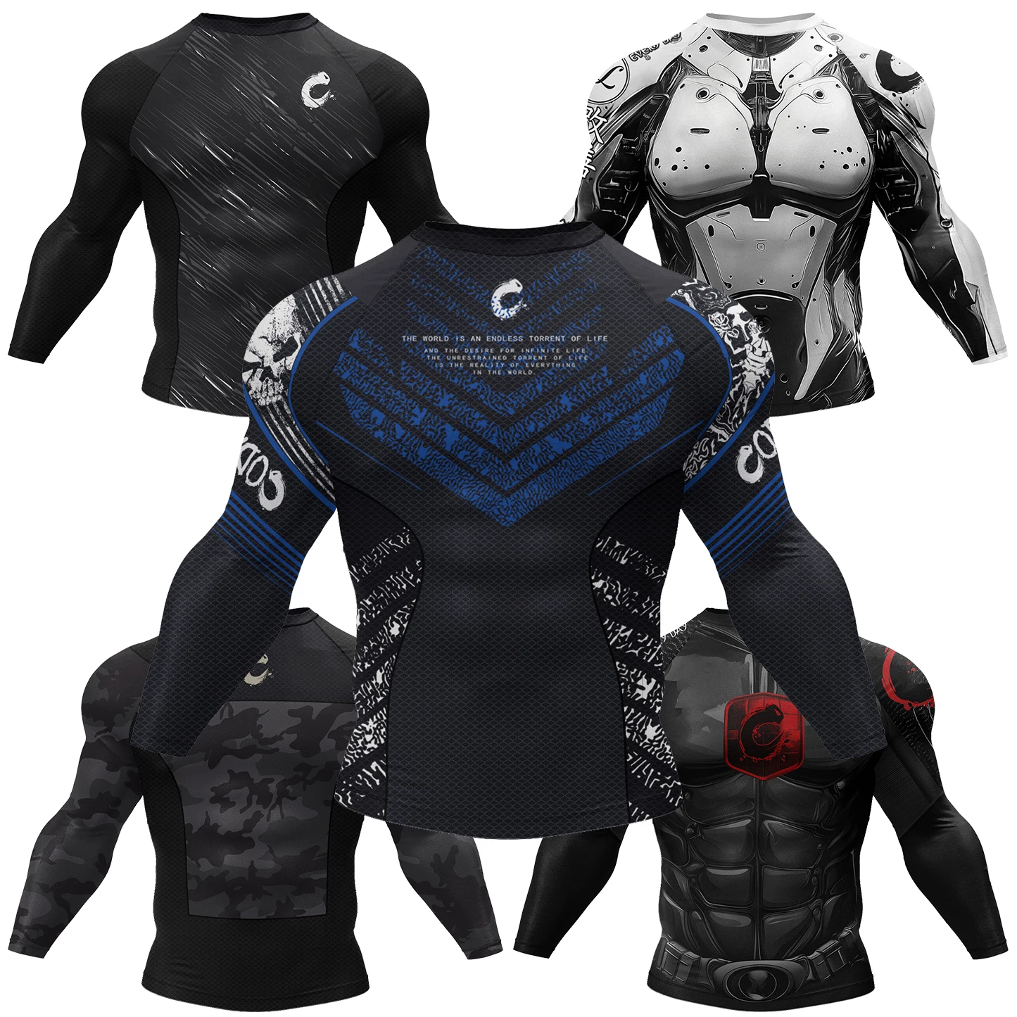 Rash Guard - Maglietta da uomo Cody Lundin MMA,
